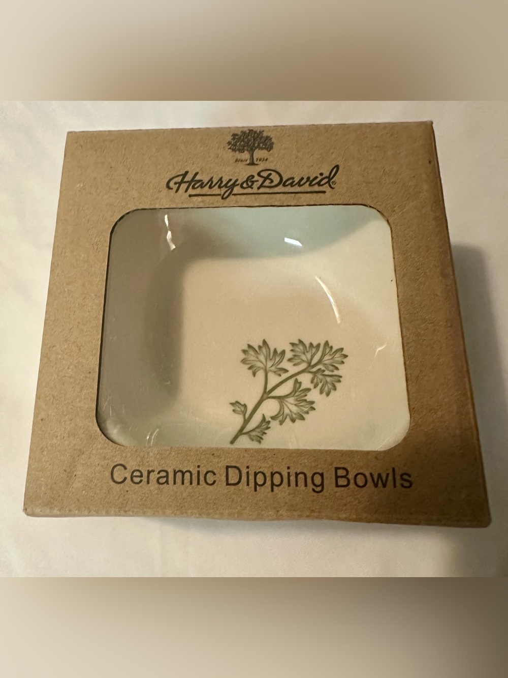 Harry & David Botanical Herb Ceramic Dipping Bowls Set of 3 NIB